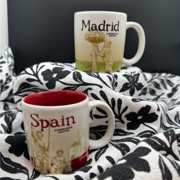 Starbucks Other - Starbucks Madrid and Spain Espresso Mug Set 3oz - Green and Red